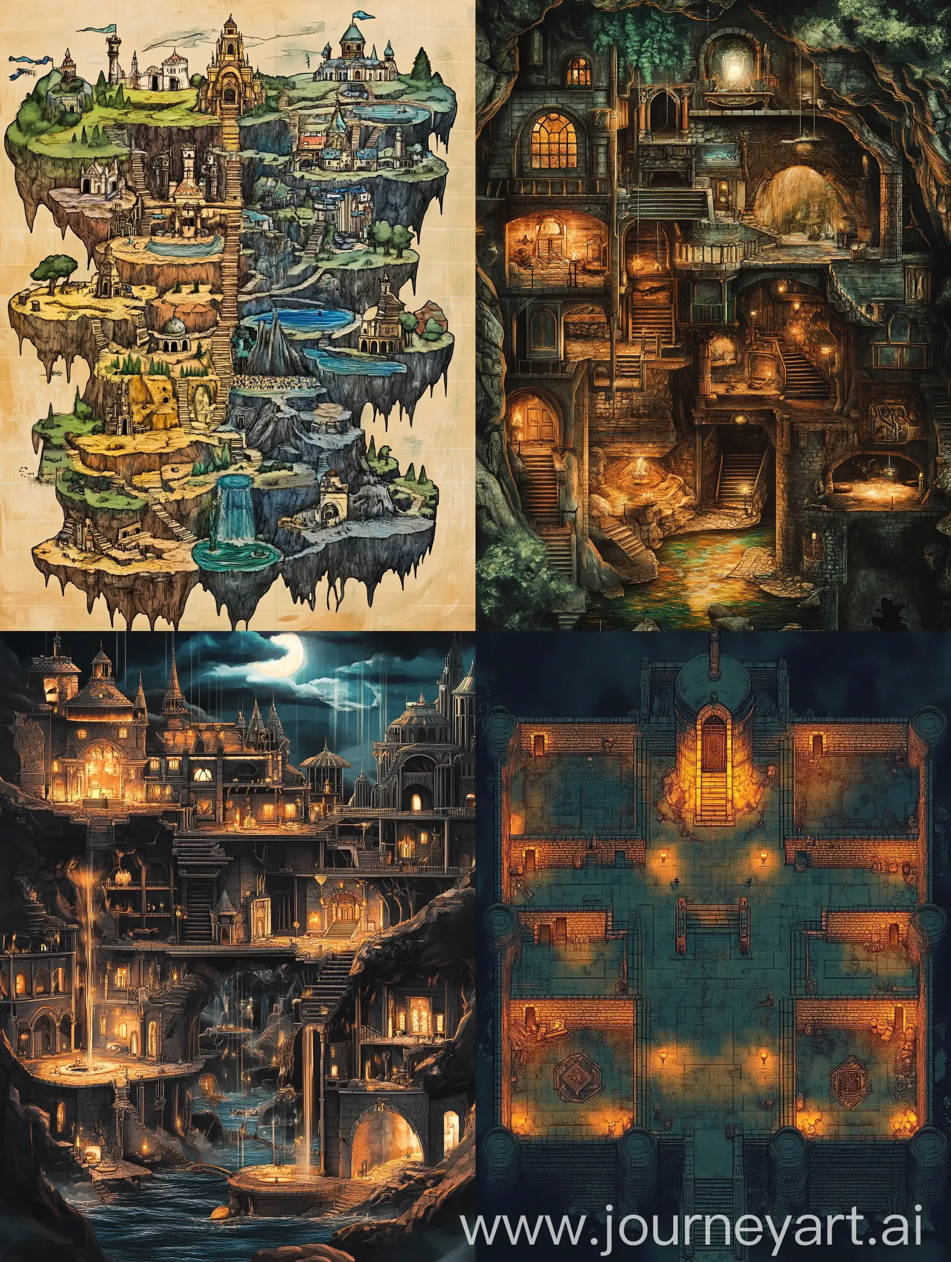 Fantasy-Dungeon-Map-with-Unique-Worlds-on-Each-Floor