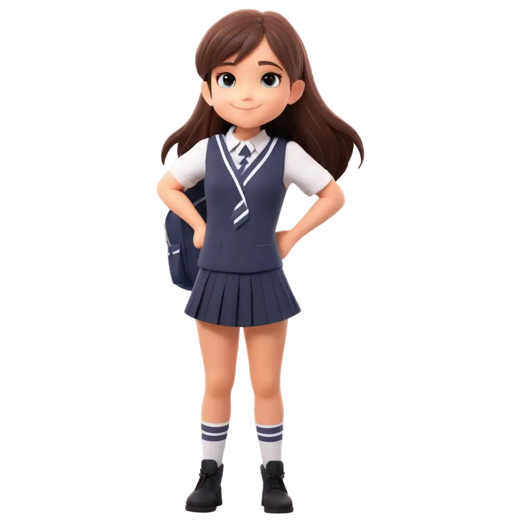 Cartoon-School-Girl-PNG-Image-Half-Body-Uniform-Illustration