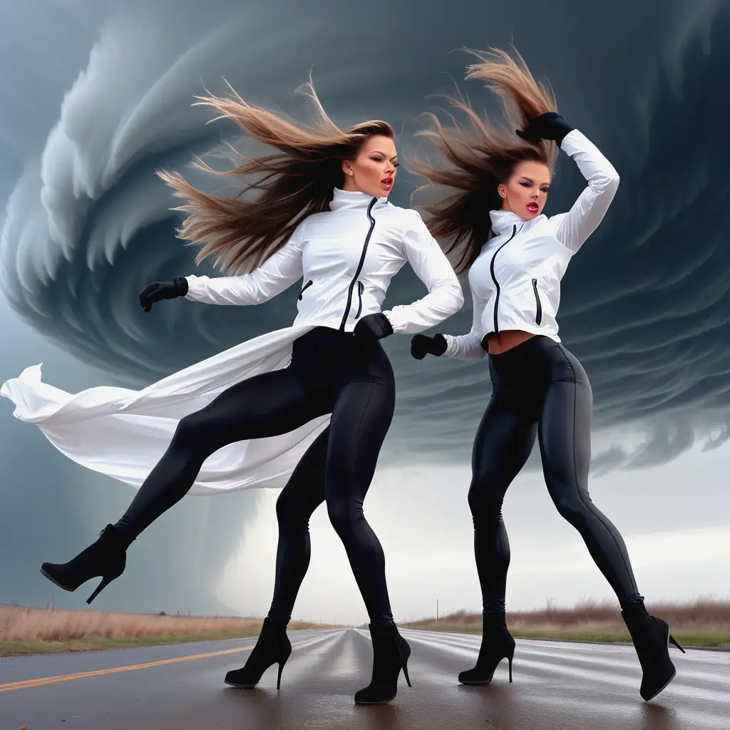 Two-Fitness-Girls-Dancing-in-a-Hurricane-Windstorm-with-Tornado-in-the-Background