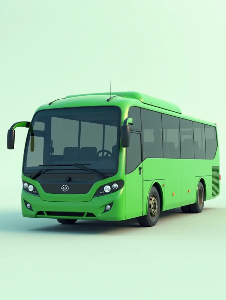 Green-NEFAZ-Bus-in-Minimalist-Style