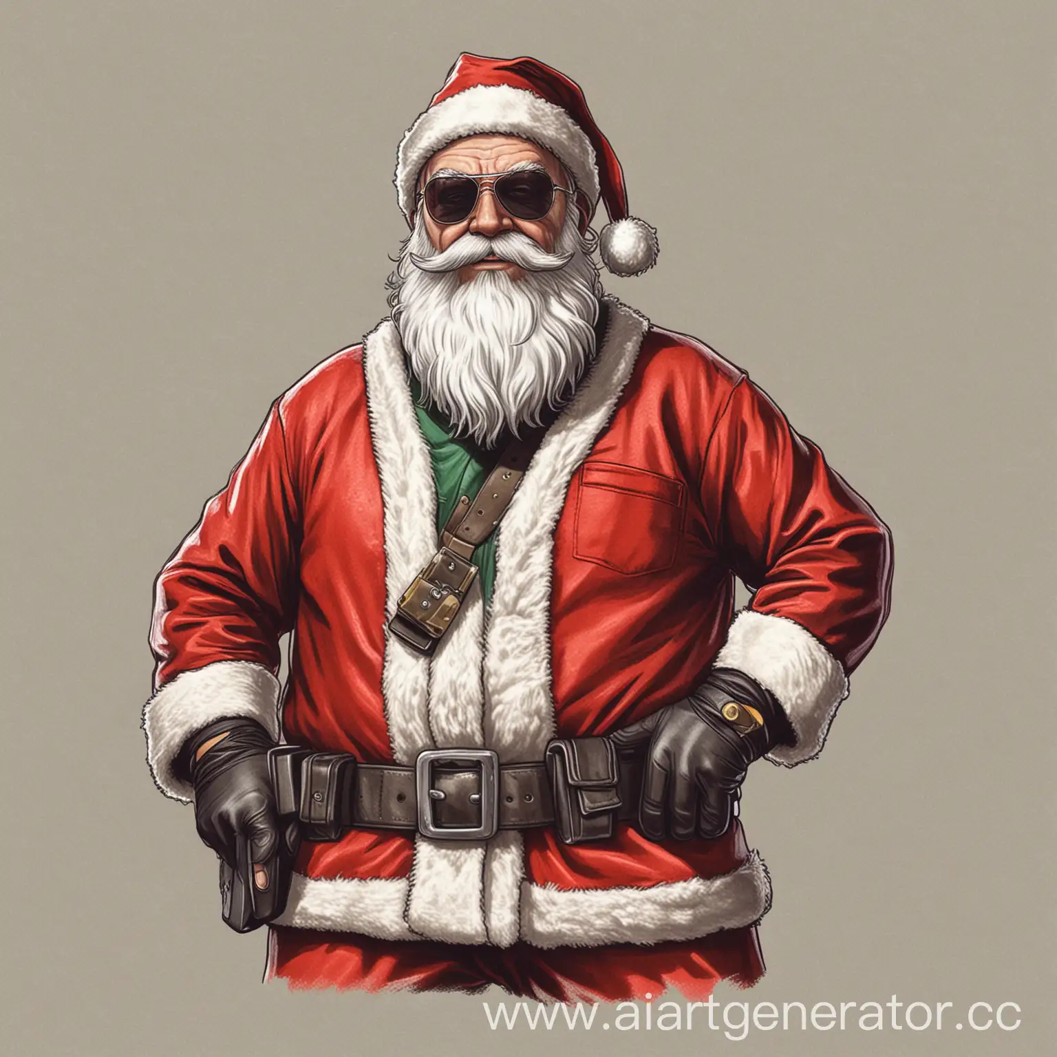 Santa claus bandit, gta style , gta 5, gta sa. Drawing by hand