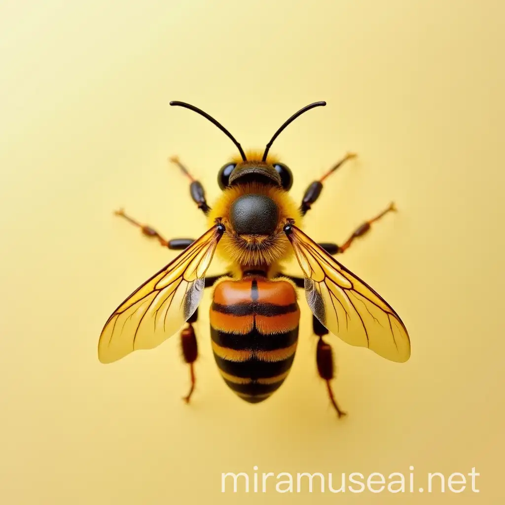 Top View Honey Bee on Transparent Background