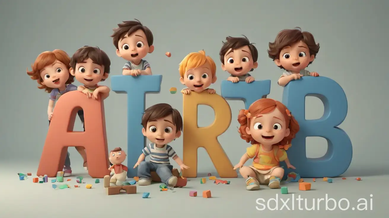 Joyful-Kids-Embracing-the-Word-CHILDRENS-in-3D-Cartoon-Style