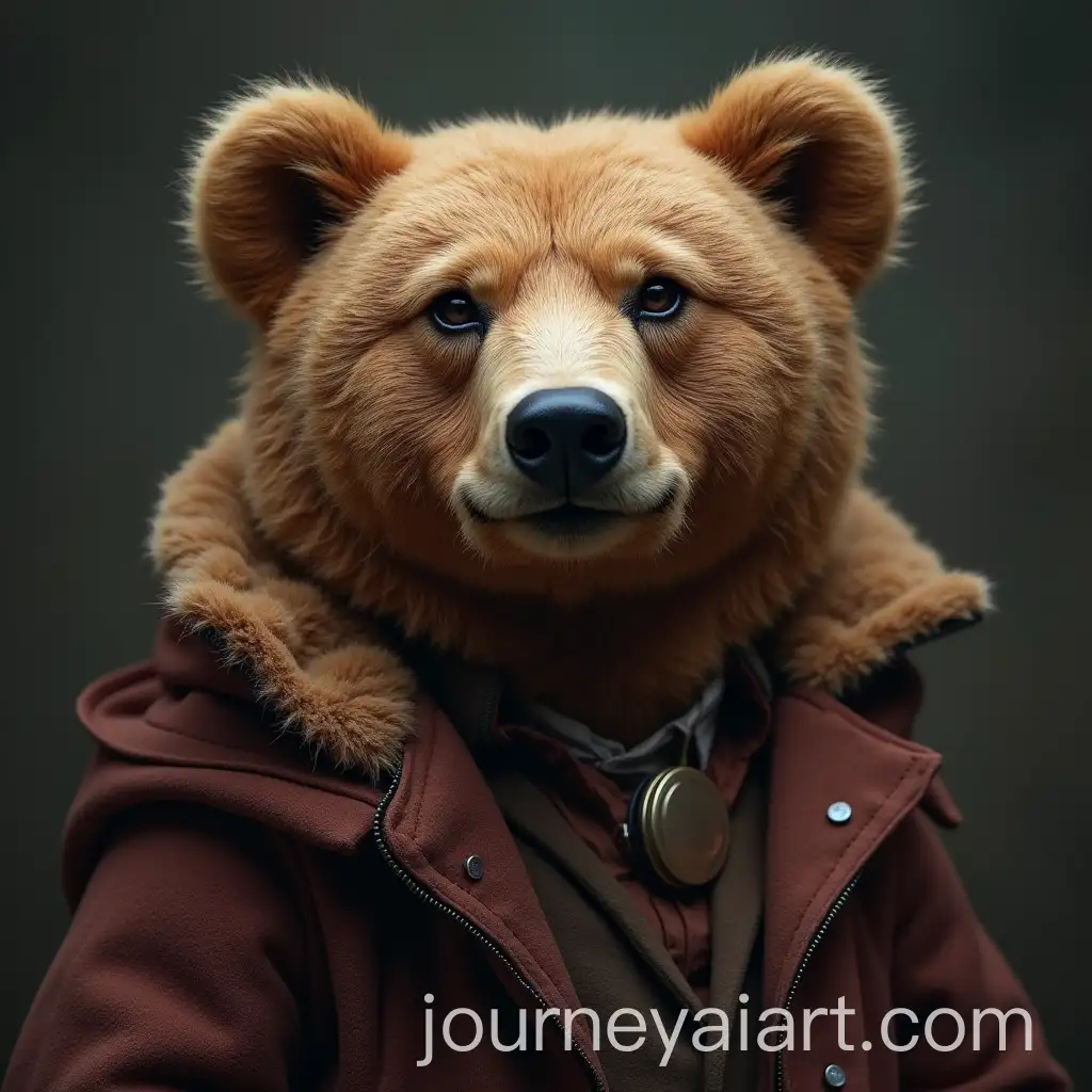 Furry-Scottish-Bear-Character-in-HumanLike-Pose