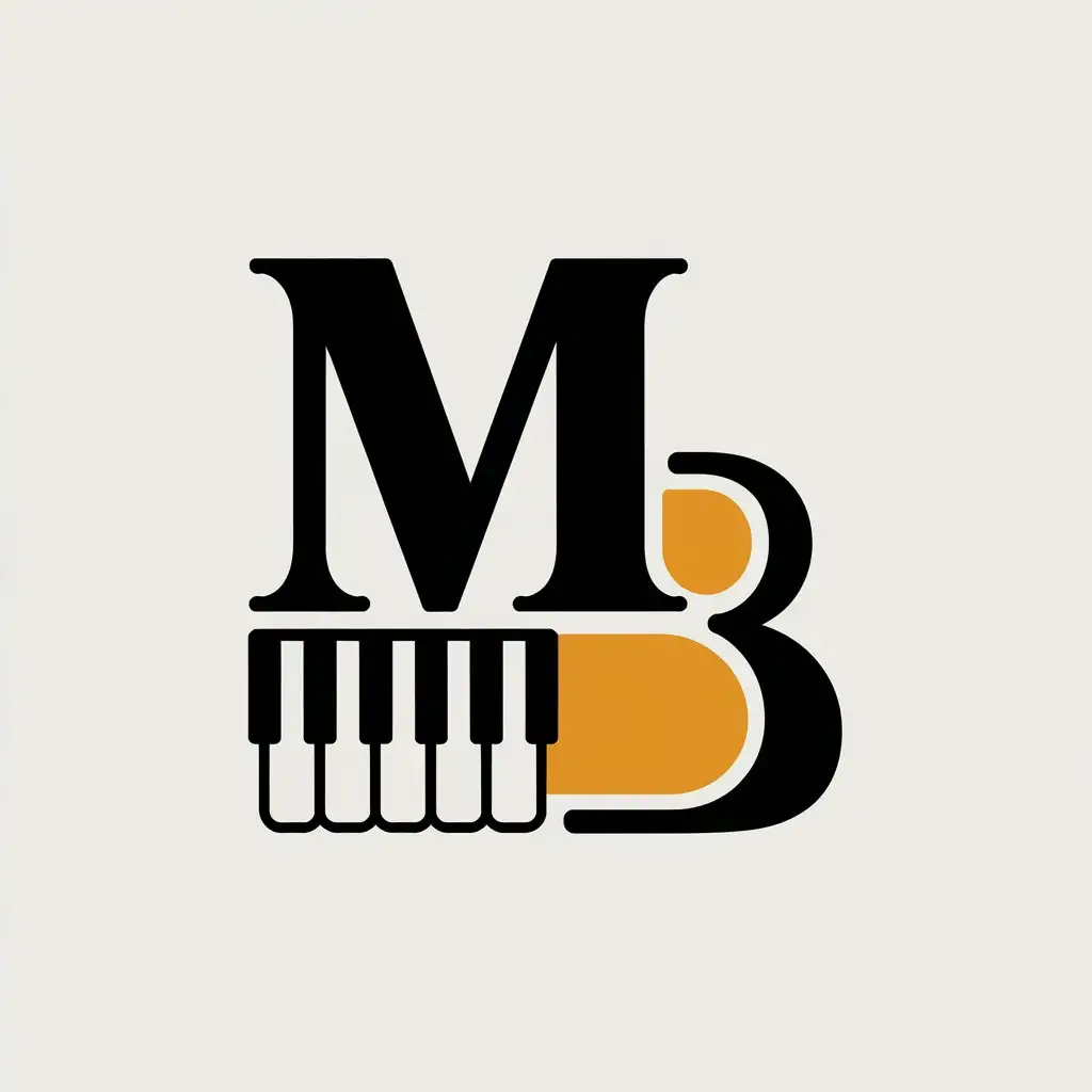 a vector logo design,with the text "M.B", main symbol:piano and design,Moderate,be used in Entertainment industry,clear background