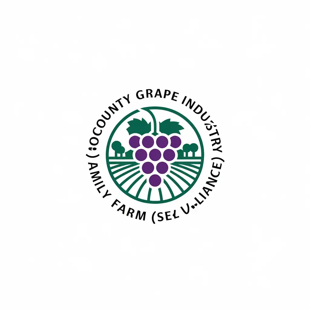 LOGO Design for Guannan County Grape Industry Family Farm Alliance Grapes Farm and Minimalist Style with Clear Background