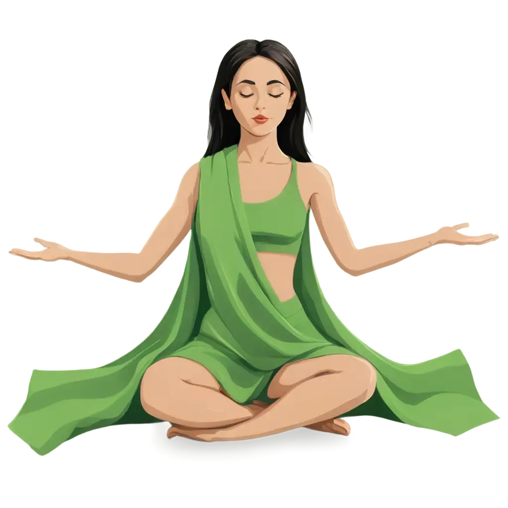 Yoga-Girl-with-Green-Cloth-PNG-Image-for-Clear-Versatile-Use