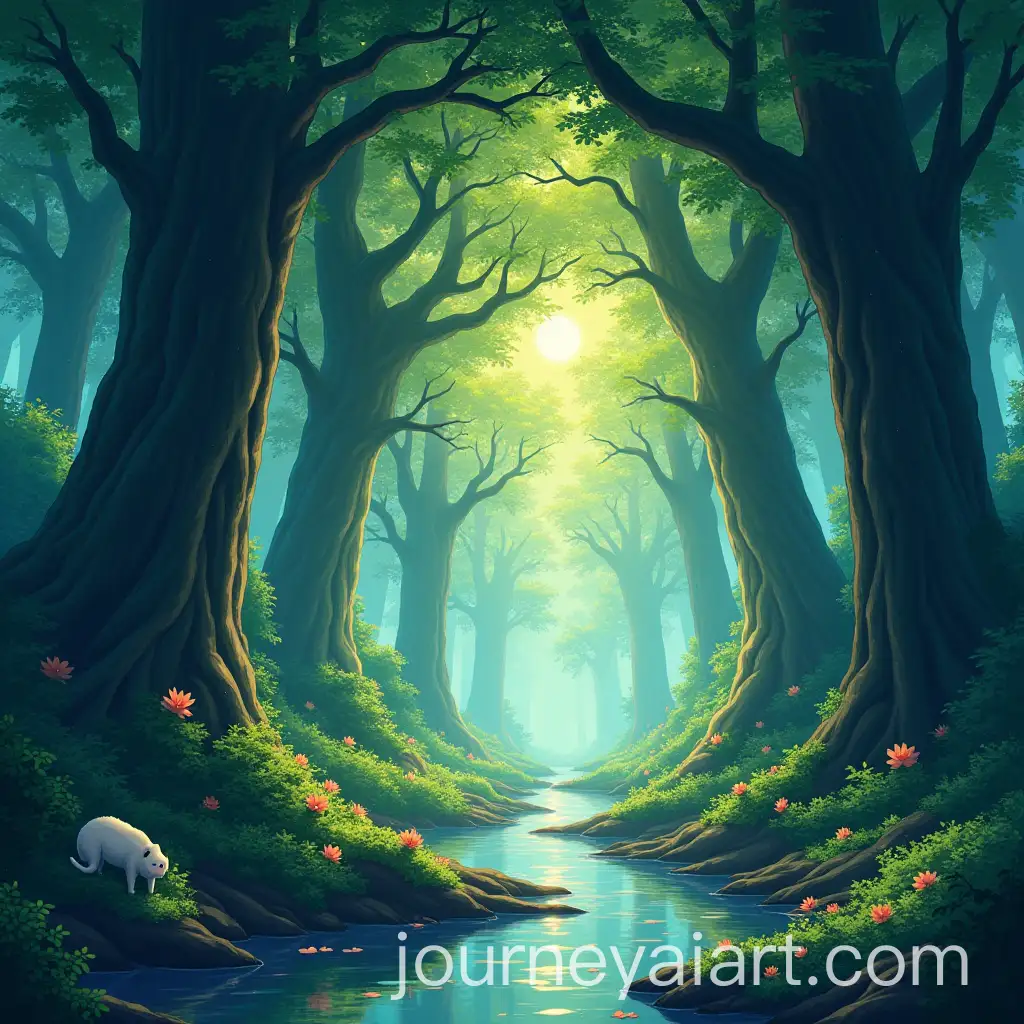 Enchanting-Anime-Forest-with-Mystical-Creatures-in-4K