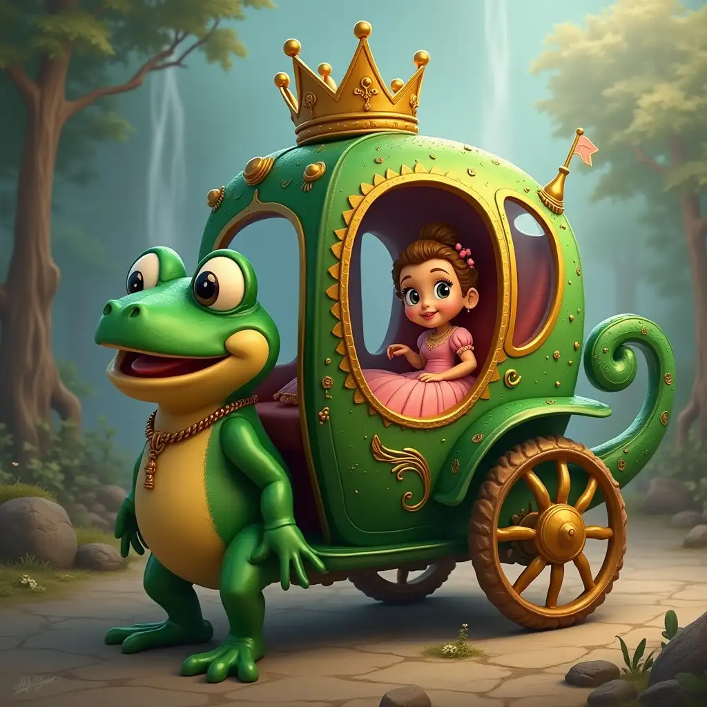 Princess,frog king carriage