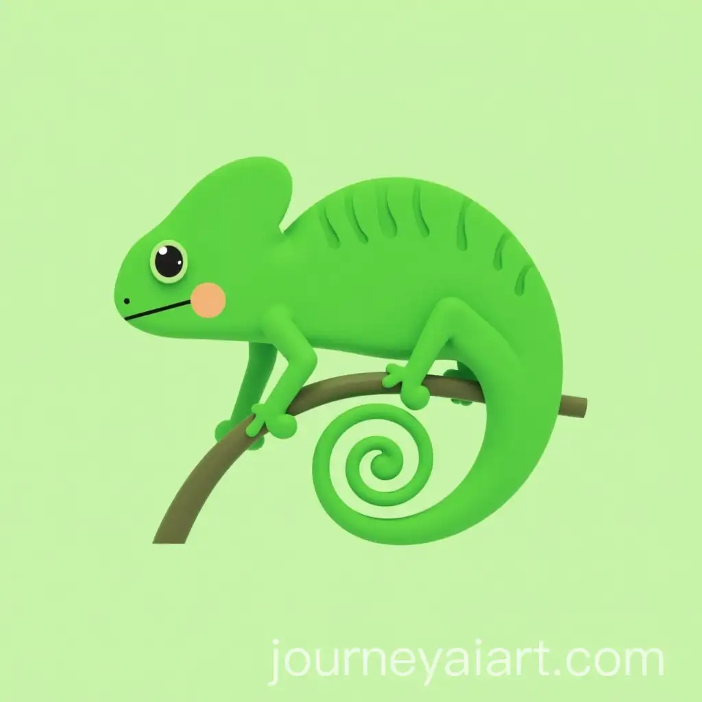 Cartoon-Chameleon-Minimalistic-Green-Illustration