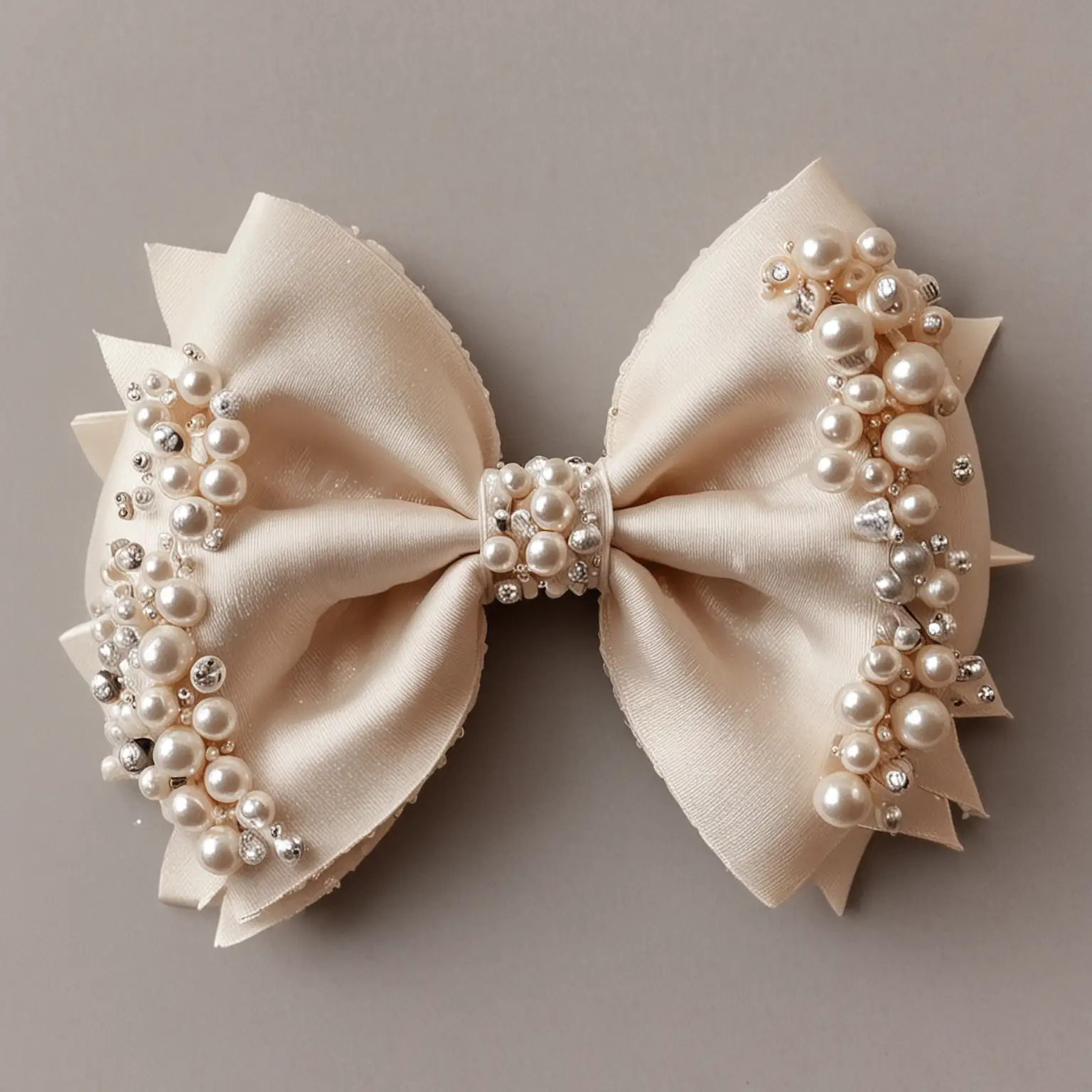 Elegant Hair Bow Adorned with Pearls