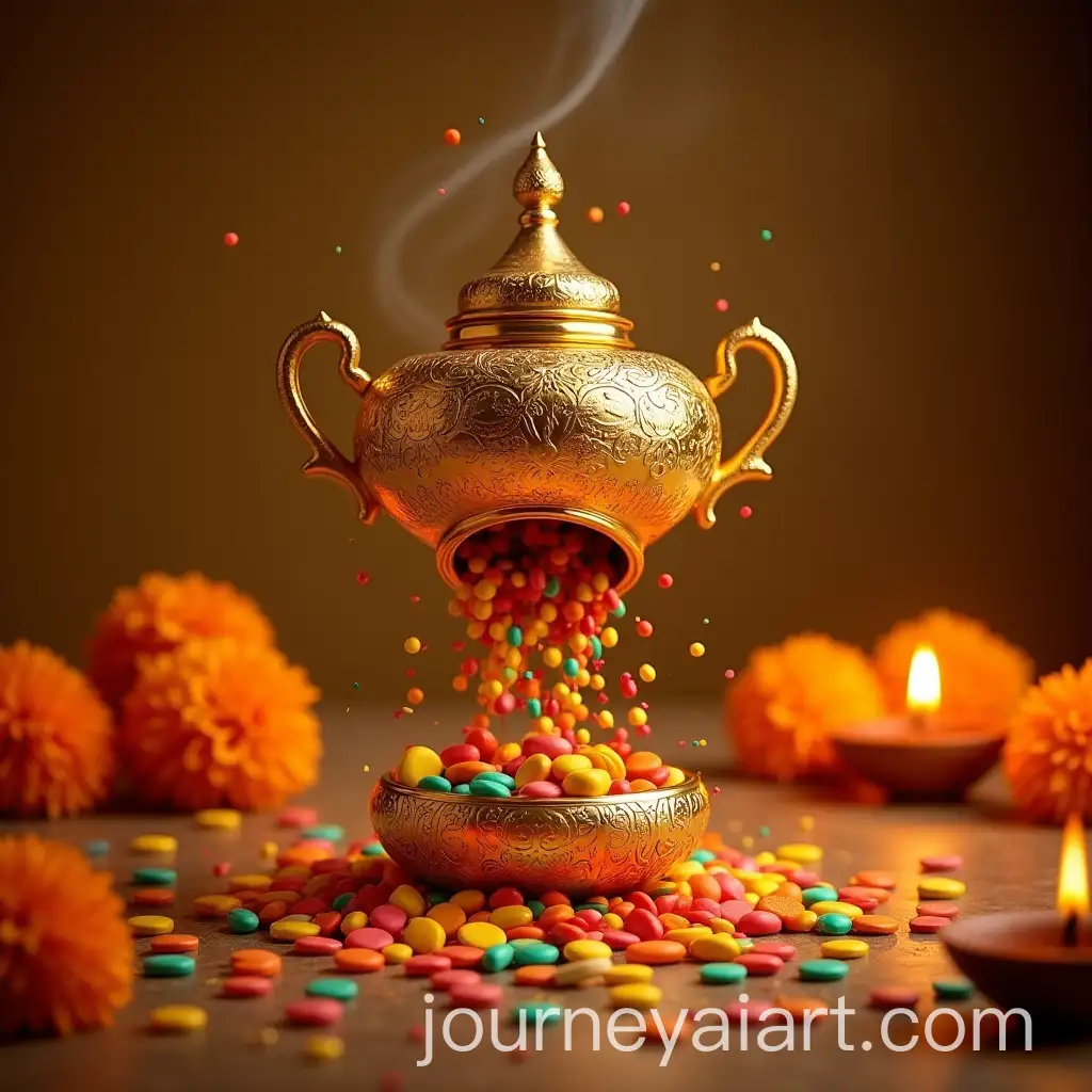 Golden-Pot-of-Vibrant-Medicines-in-Festive-Setting