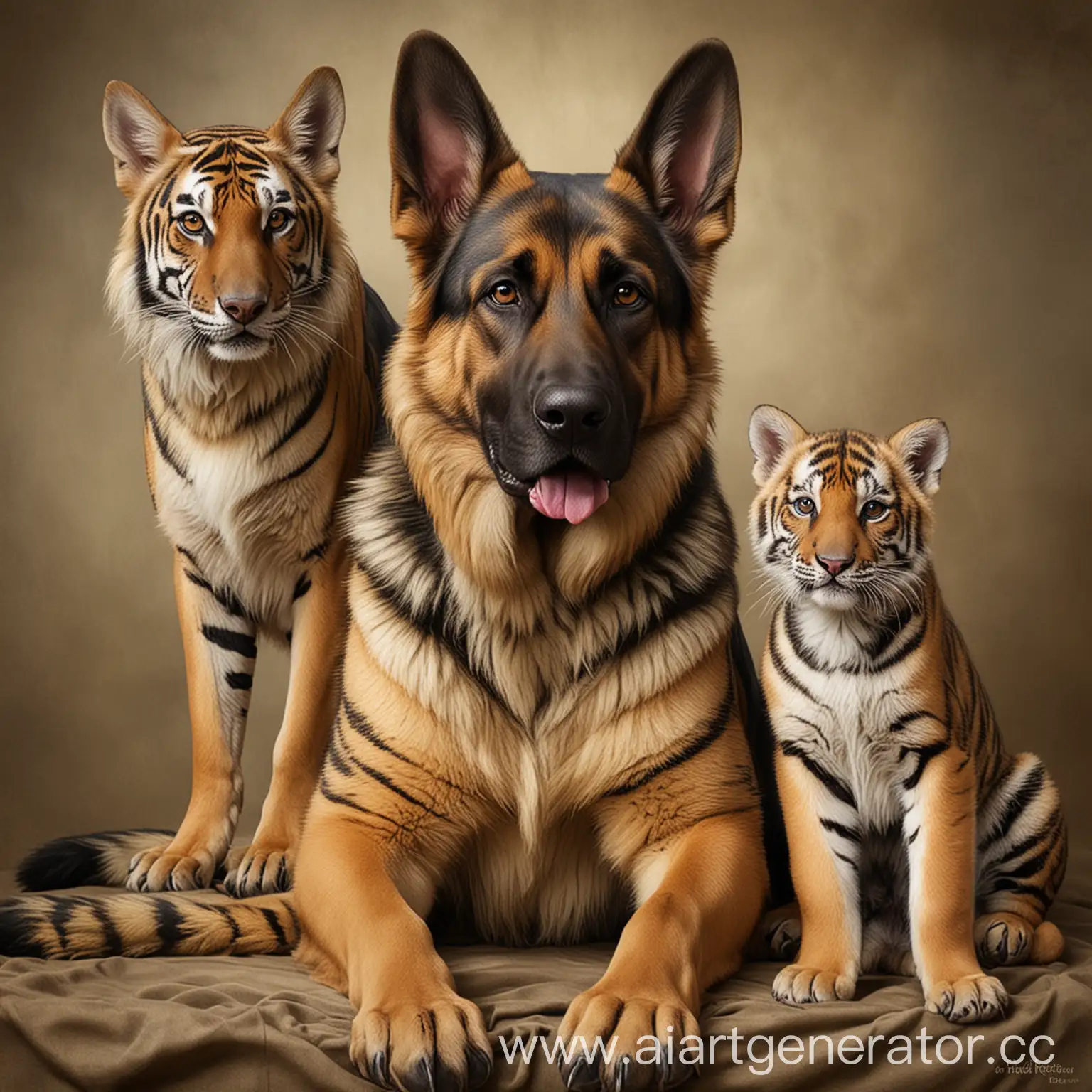 German-Shepherd-Dog-with-Tiger-Print-Pattern