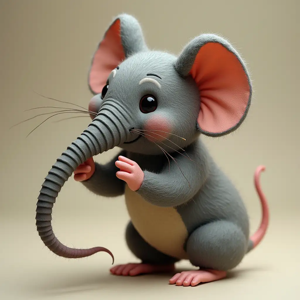 A mix mouse with elephant trunk