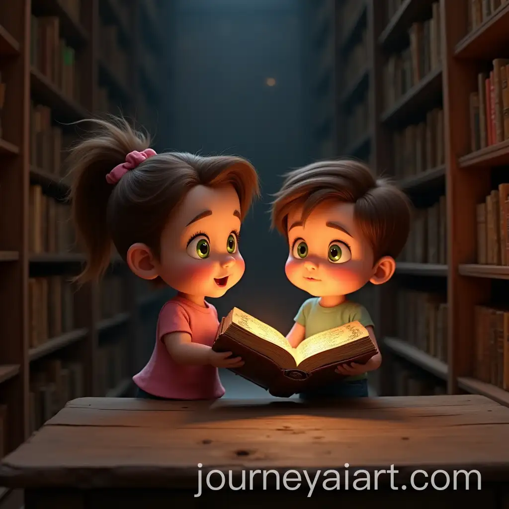 Children-Exploring-a-Magical-Ancient-Library-in-Pixar-Style