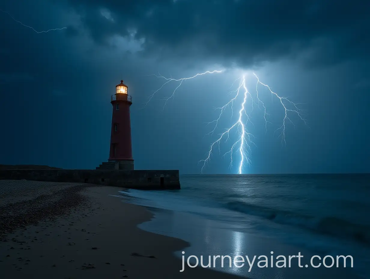 AI-Art-Prompt-ExpansionLighthouse-on-the-Beach-During-a-Storm-with-Thunder