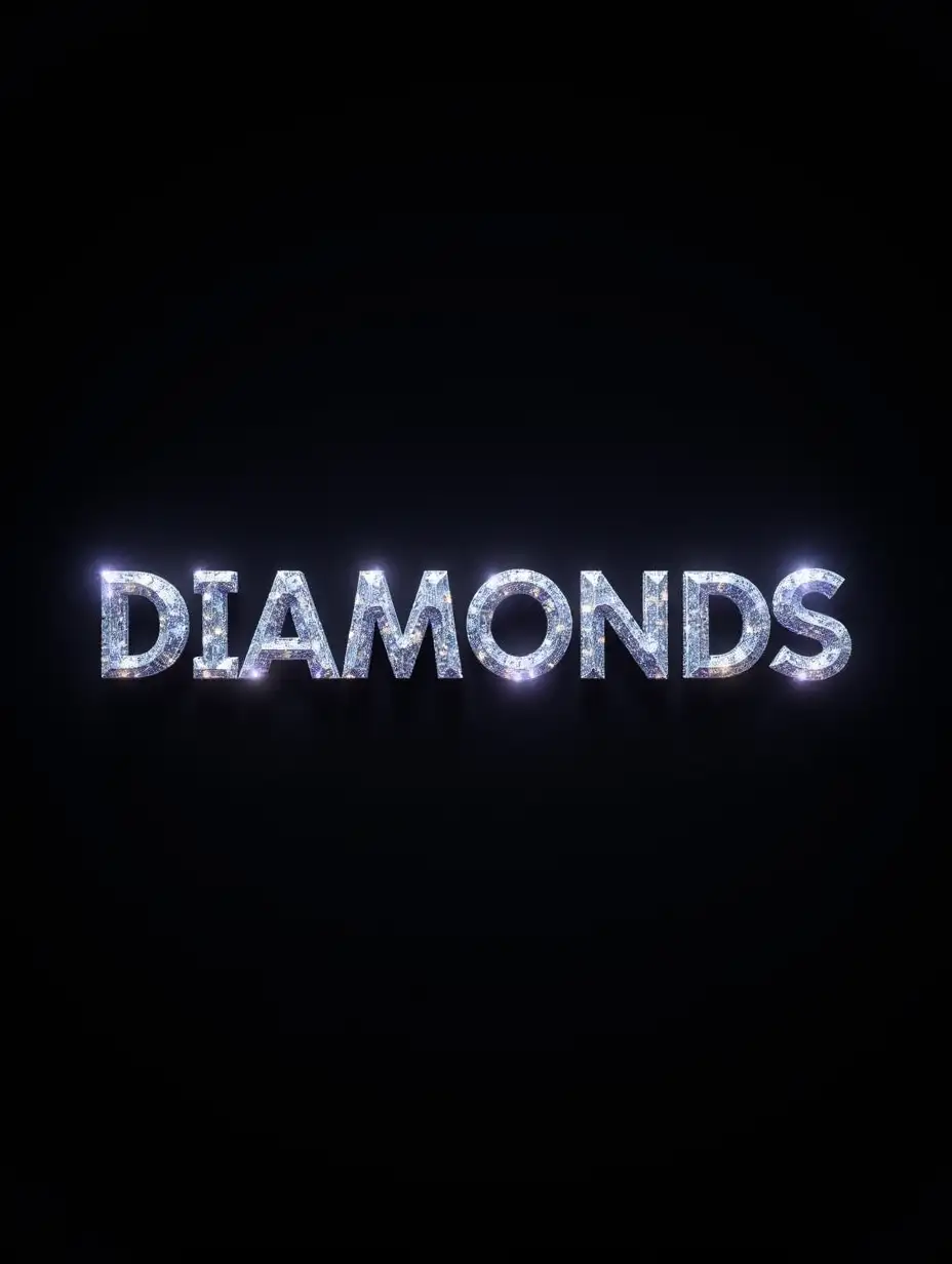 Futuristic-3D-Typography-of-Diamonds-on-Black-Background