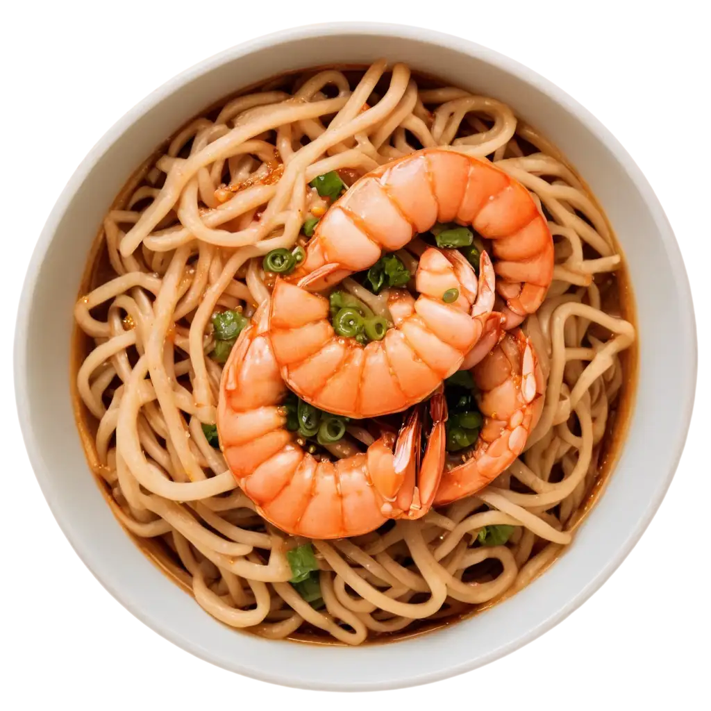 Chinese-Prawn-Noodles-in-White-Bowl-PNG-HighQuality-Image-for-Culinary-and-Design-Use