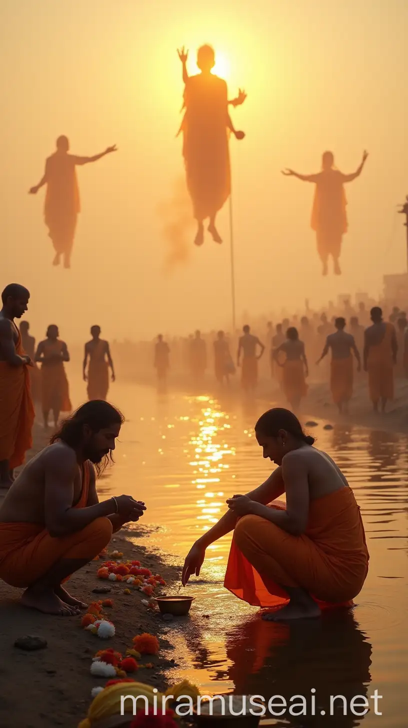 Pitr Paksha Rituals by Ganga River Sacred Devotion at Dawn