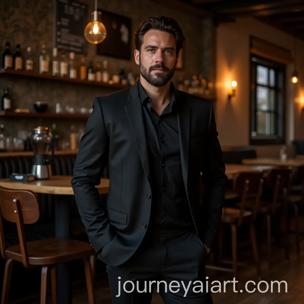 Professional-Presentation-in-a-Round-Caf-with-a-Black-Outfit