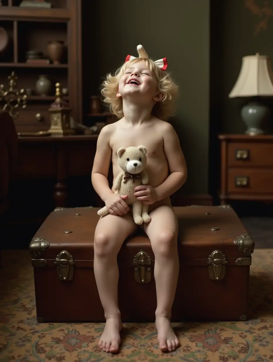 Little-Irish-Girl-with-Stuffed-Animal-in-Antique-Shop