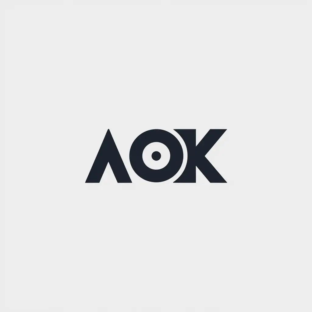 LOGO Design for AOK Minimalistic Vector Text Design with Clear Background