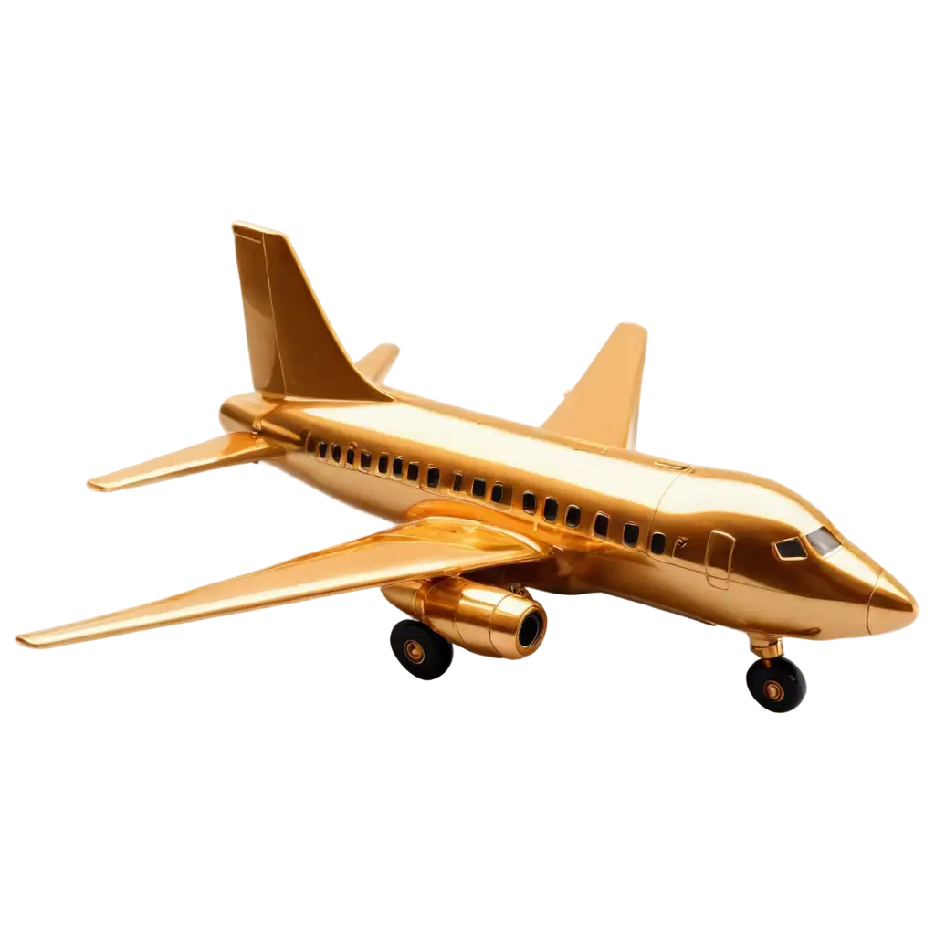 Premium-Golden-Bulky-Aeroplane-PNG-Image-High-Quality-for-Diverse-Applications