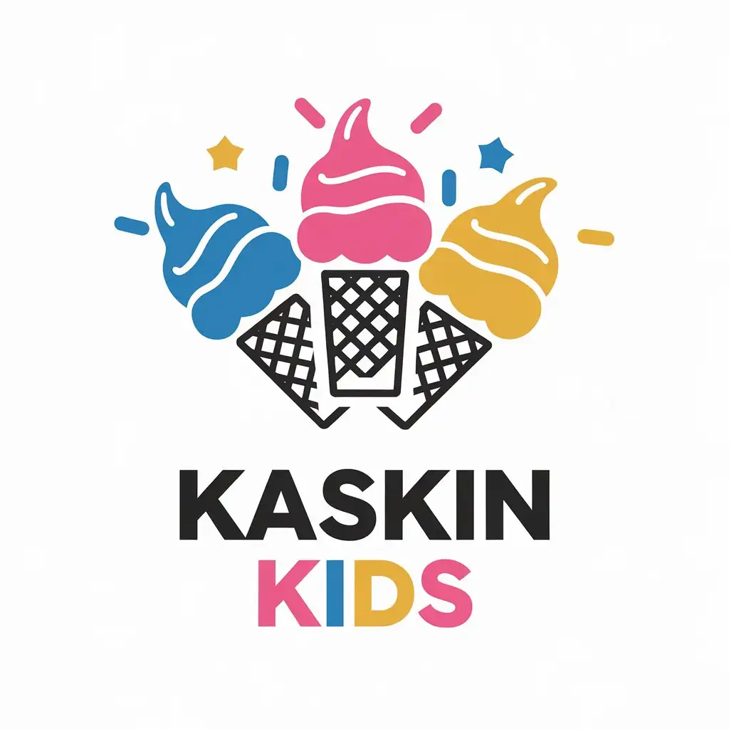 LOGO-Design-for-Kaskin-Kids-Childrens-Day-Celebration-with-Ice-Creams-and-Joyful-Elements