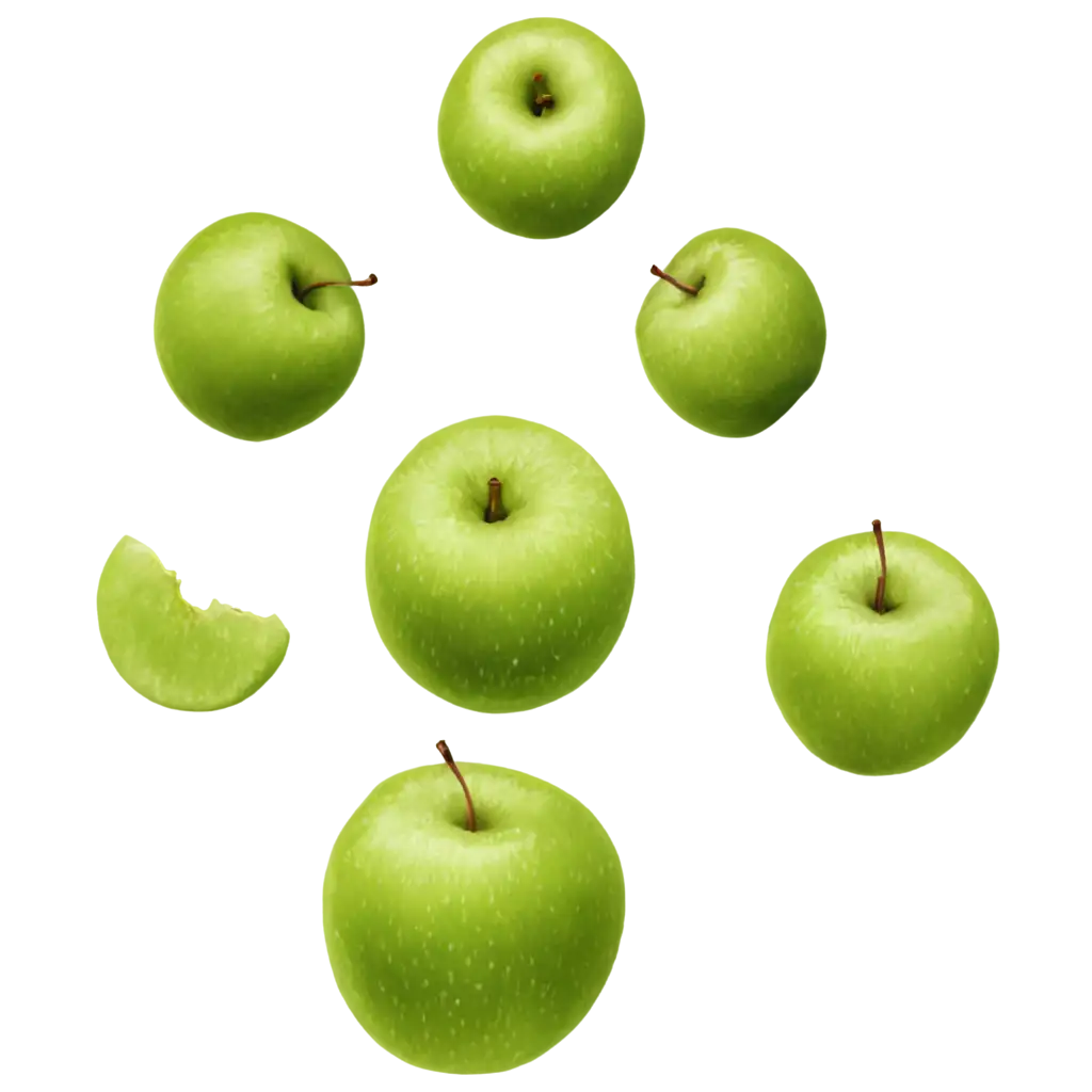 Flying-Green-Juicy-Apples-PNG-Image-for-Crisp-HighQuality-Visuals