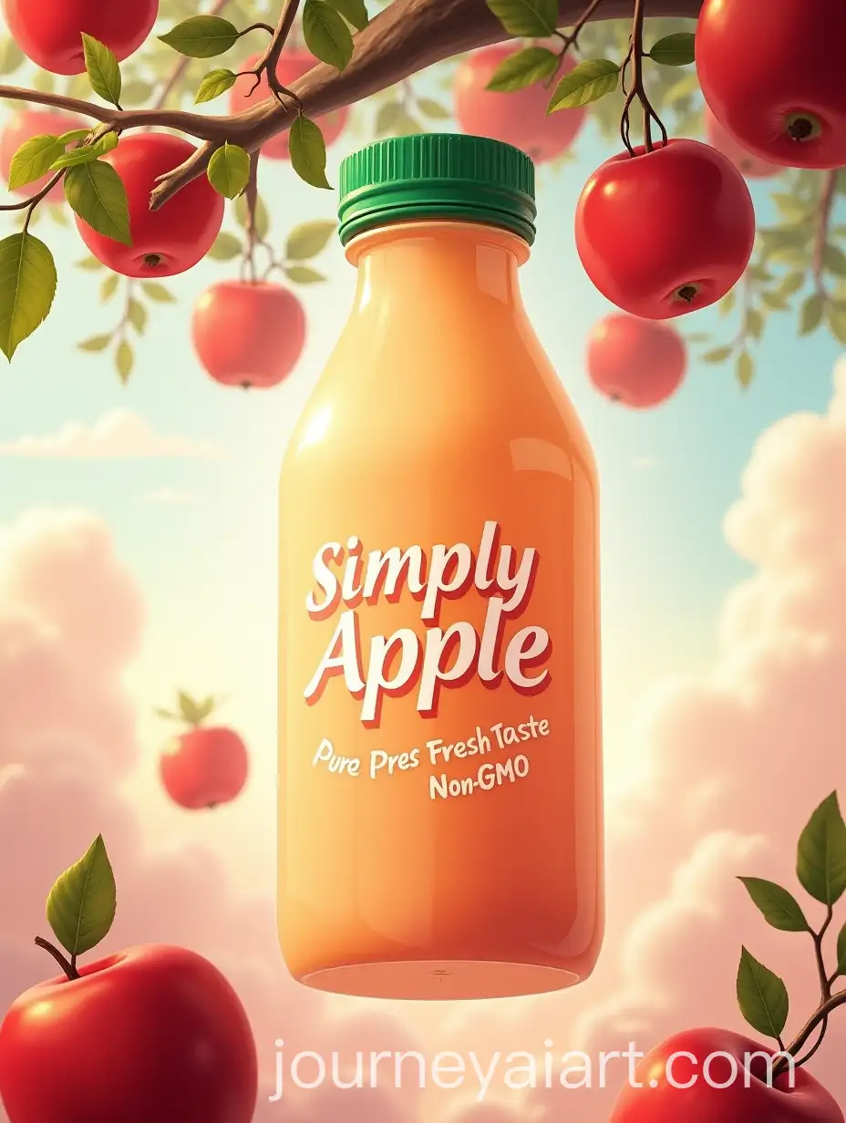 Simply-Apple-Juice-Bottle-Surrounded-by-Red-Apples-in-a-Natural-Setting