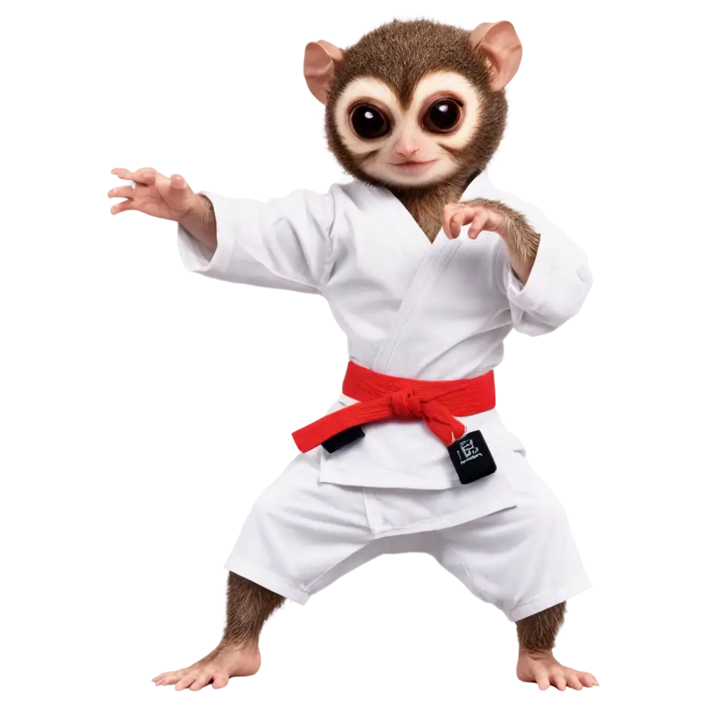 Tarsius-in-Karate-Clothing-PNG-HighQuality-Image-for-Diverse-Uses