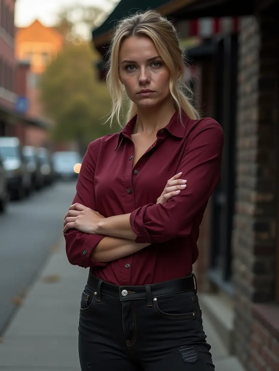 Teagan-Croft-Inspired-Character-in-Street-Fight-Pose-with-Streetwear-and-Combat-Boots