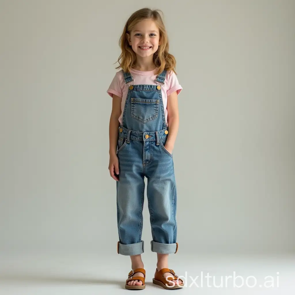 Stylish-Girl-in-RolledUp-Overalls-and-Fashion-Sandals