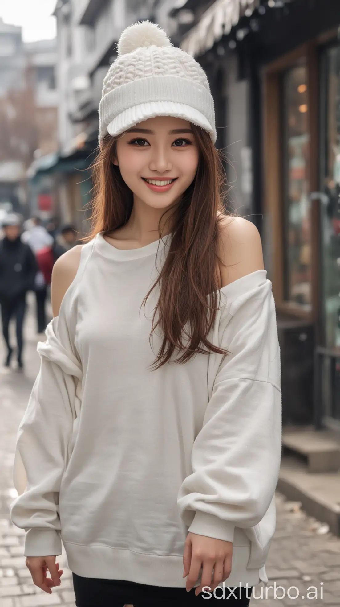 Stylish-Chinese-Woman-with-a-Sweet-Smile-in-Winter-Fashion