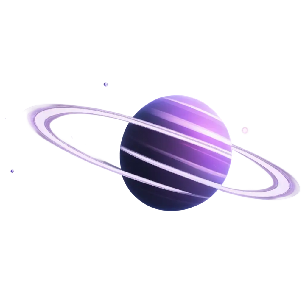 PNG-Image-of-a-Purple-Planet-with-Orbiting-Glowing-White-Planet-in-Space