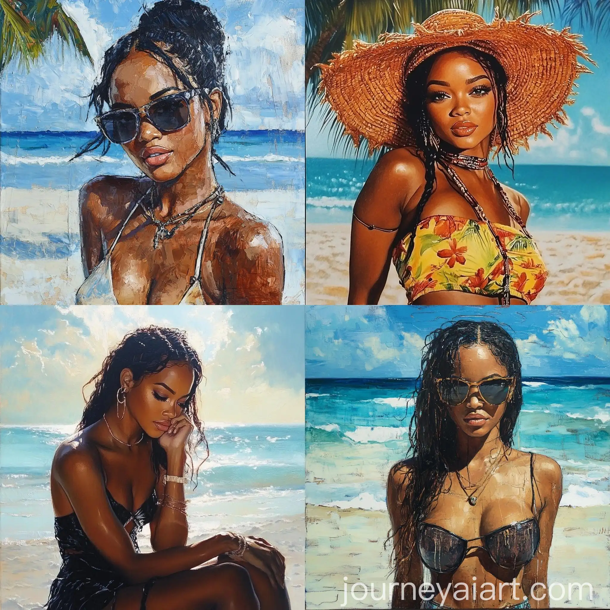 Rihanna-Enjoying-Tropical-Beach-Scene