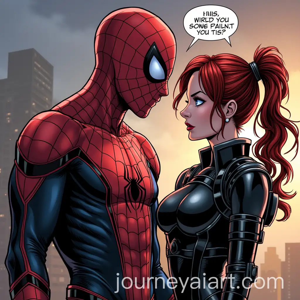 SpiderMan-and-Black-Widow-Comic-Style-Action-Scene