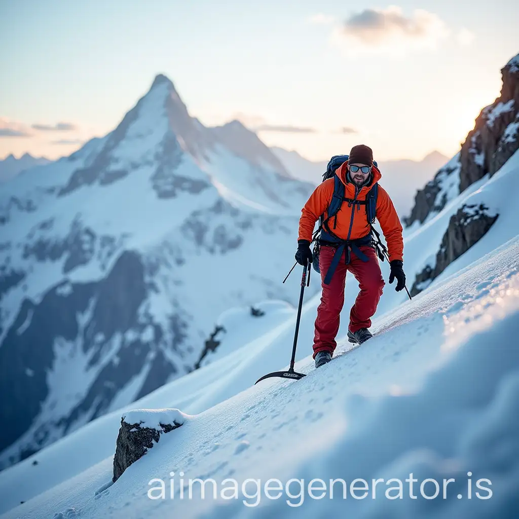 Majestic-Snowy-Mountain-Climber-with-Ice-Axe