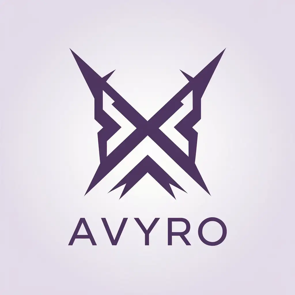 LOGO Design for Avyro Minimalistic Purple Vector with STALCRAFTX Symbol