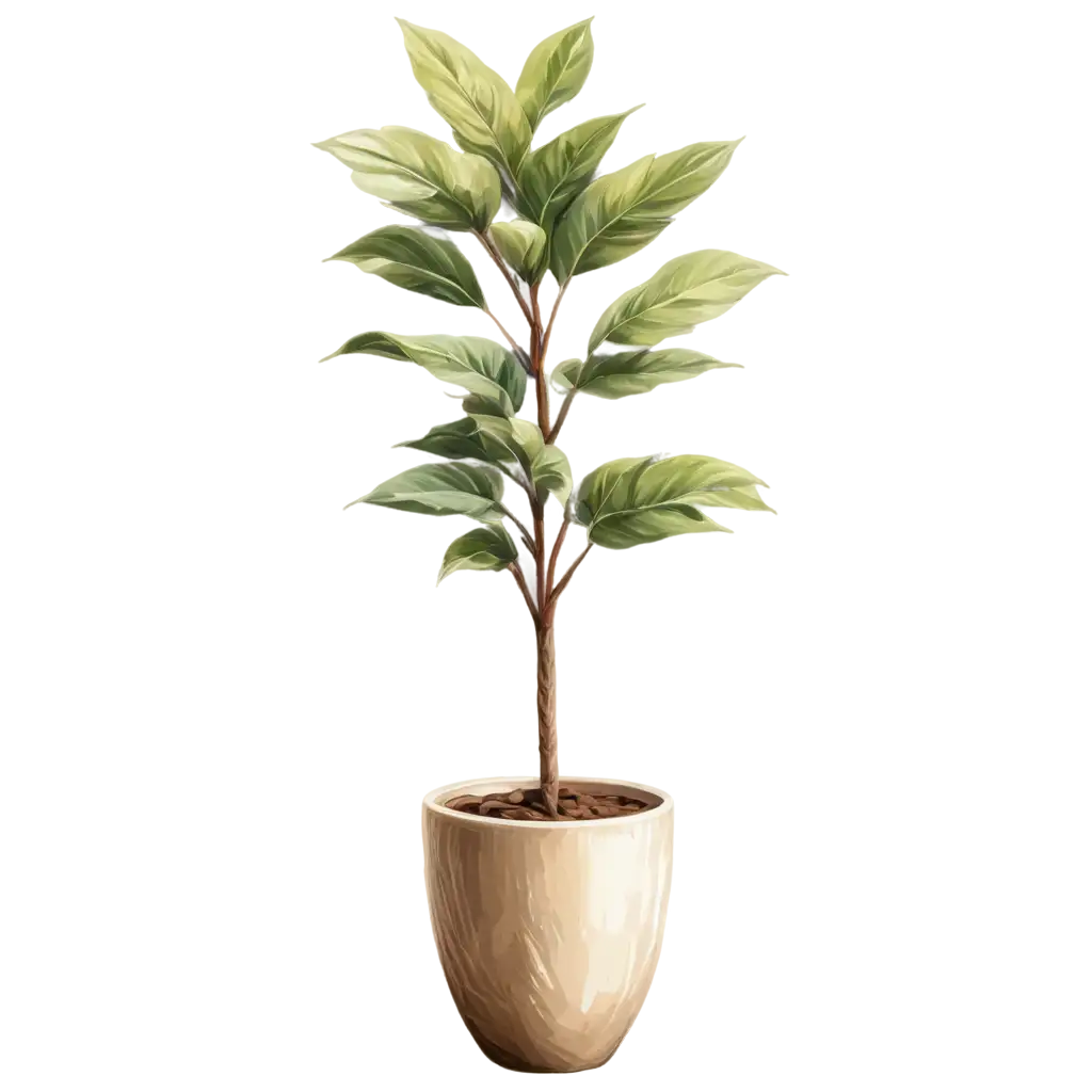 PNG-Digital-Painting-of-an-Indoor-Plant-Vibrant-Artwork-for-Home-Dcor-and-Online-Platforms