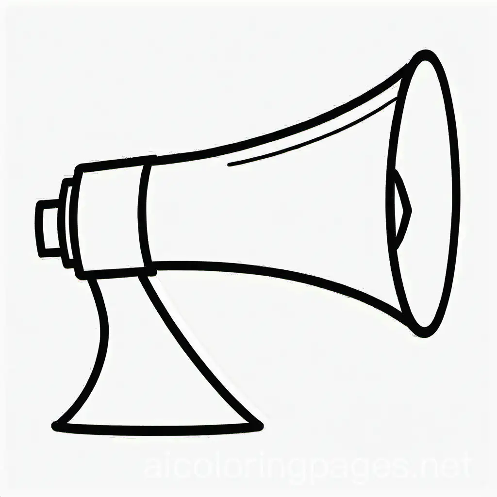 Megaphone-Coloring-Page-Black-and-White-Line-Art