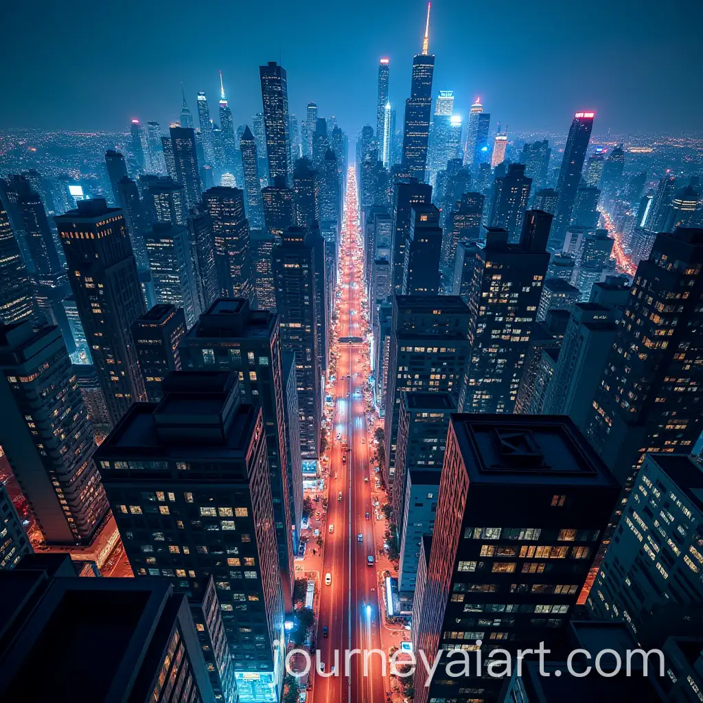BirdsEye-View-of-Modern-City-Skyline-at-Night-with-Neon-Lights