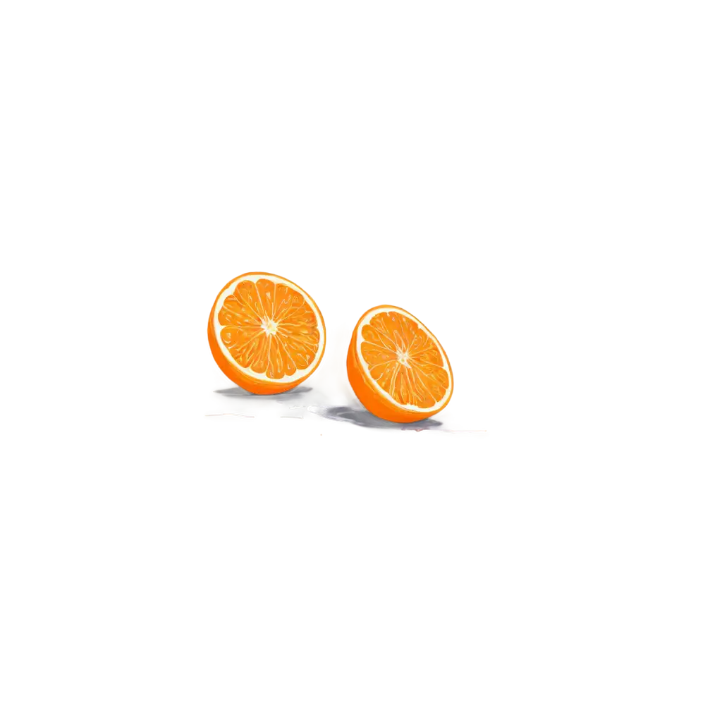 Draw a sliced orange, illustration style