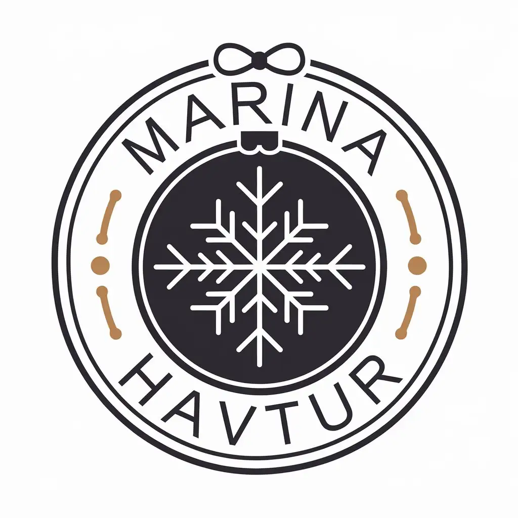 a vector logo design,with the text "Marina Havtur", main symbol:Christmas ball,Moderate,be used in Handmade work industry,clear background