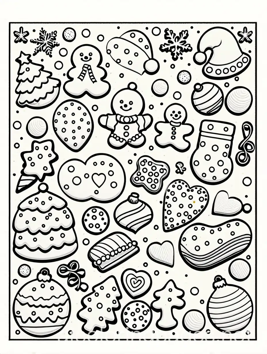 Childrens-Coloring-Page-Christmas-Cookies-in-Simple-Line-Art