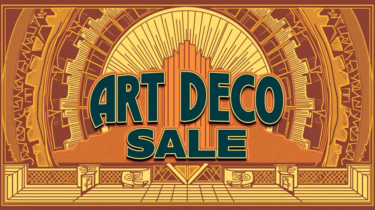 Elegant Art Deco Sale Advertisement