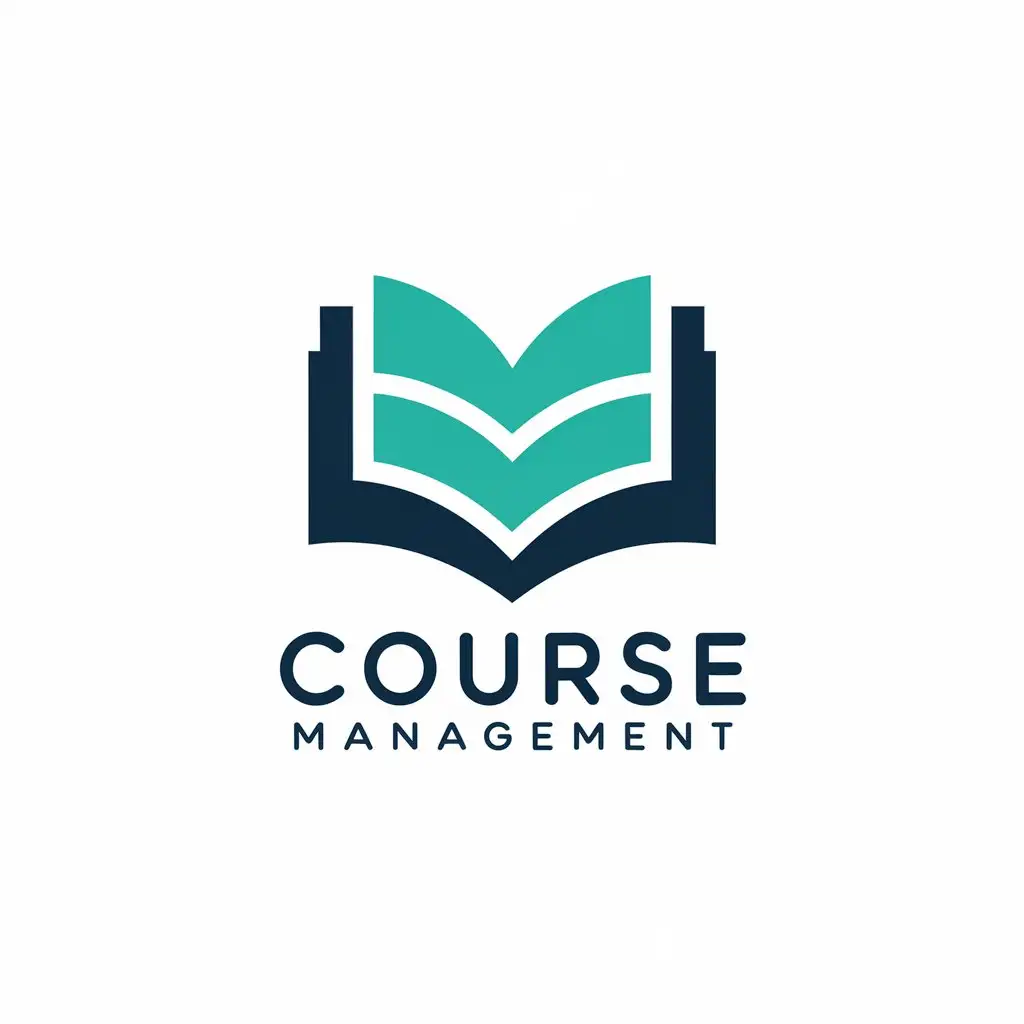 LOGO Design for Course Management Minimalist Book Symbol for Education Industry