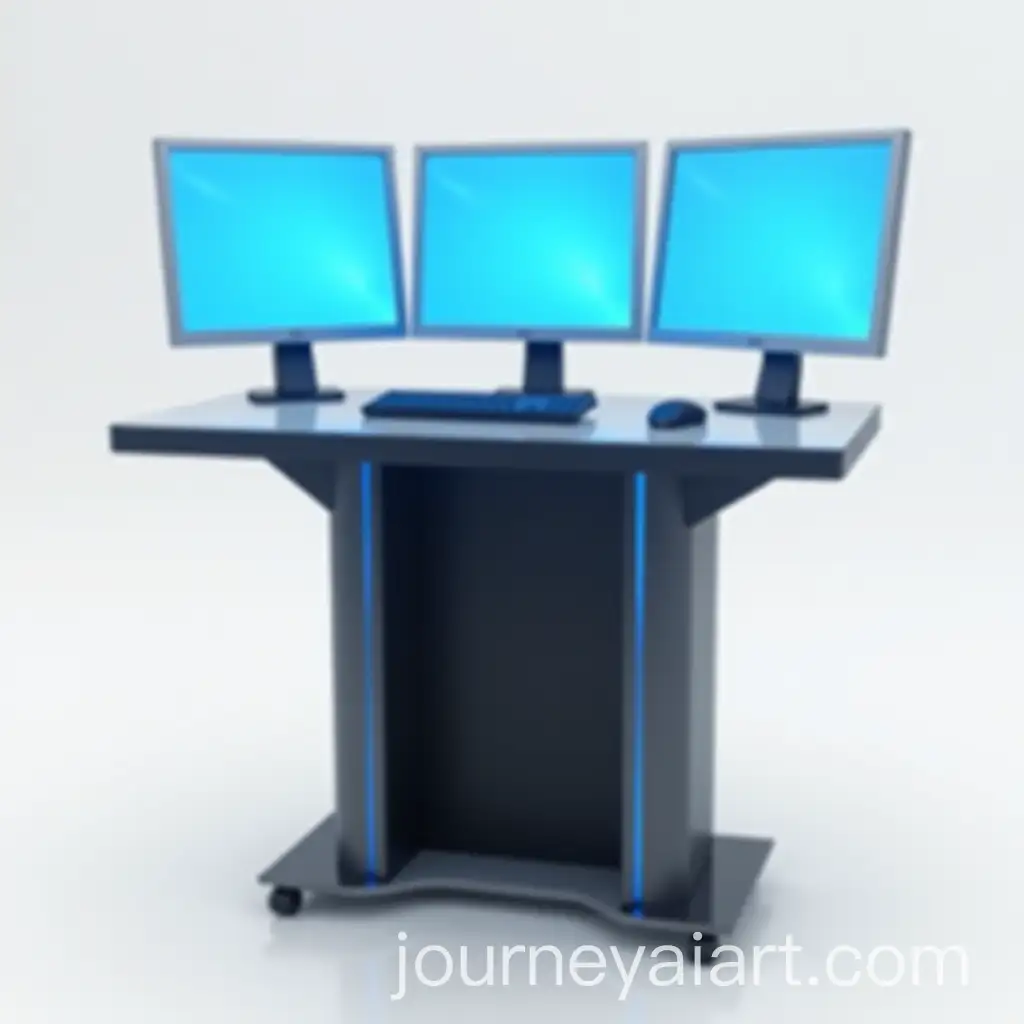 Modern-Portable-Kiosk-with-Three-Monitors-andAI-Image-Prompt-Expansion-Ergonomic-Setup