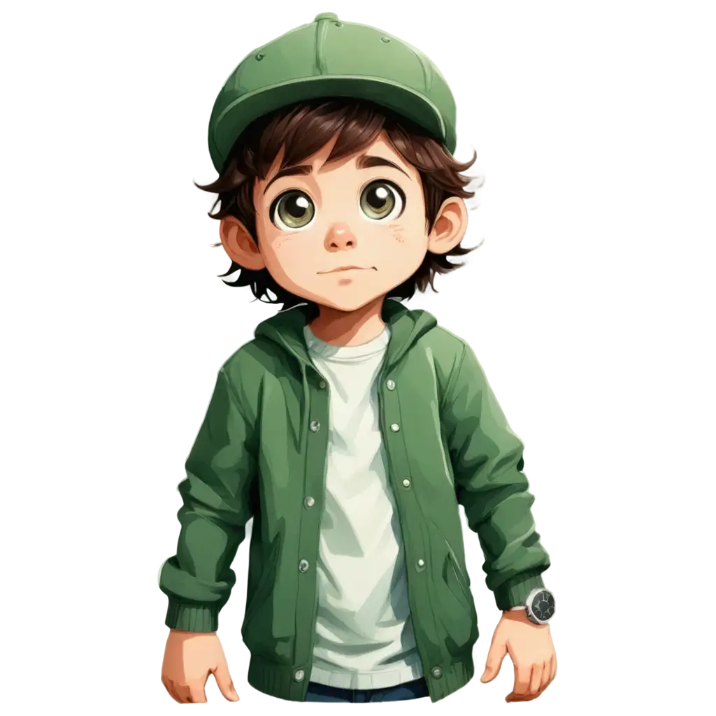 HighQuality-PNG-Illustration-Cute-Little-Boy-with-Peaked-Cap-and-Various-Expressions