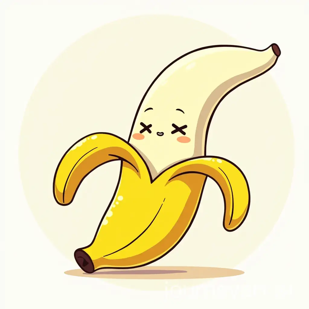 CartoonStyle-Game-Props-Featuring-a-Banana-with-Black-Stroke-Design